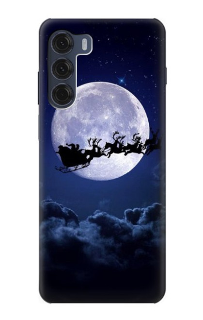 S3508 Noël Père Noël Lune Etui Coque Housse pour Motorola Moto G200 5G