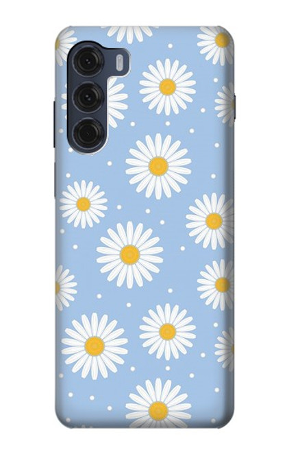 S3681 Motif de fleurs de marguerite Etui Coque Housse pour Motorola Moto G200 5G