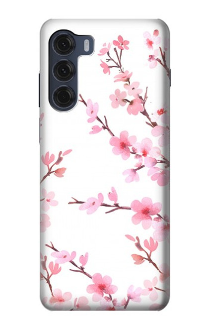 S3707 Fleur de cerisier rose fleur de printemps Etui Coque Housse pour Motorola Moto G200 5G