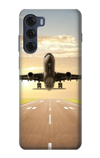 S3837 Avion Décollage Sunrise Etui Coque Housse pour Motorola Moto G200 5G