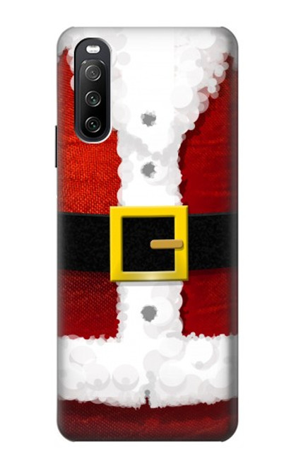 S2846 Costume de Noël Père Noël Rouge Etui Coque Housse pour Sony Xperia 10 III Lite