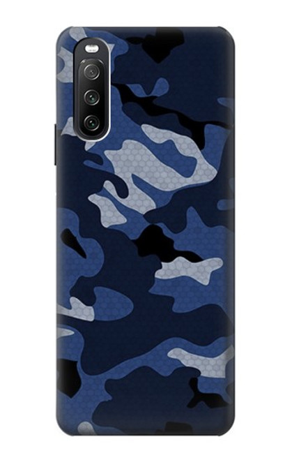 S2959 Marine Bleu Camo camouflage Etui Coque Housse pour Sony Xperia 10 III Lite