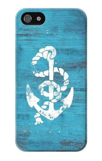 S3053 Marine Anchor Blue Etui Coque Housse pour iPhone 5 5S SE