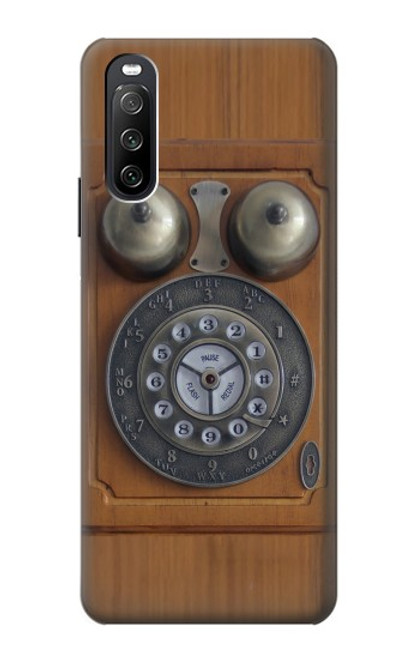 S3146 Mur Antique Retro Ligne téléphonique Etui Coque Housse pour Sony Xperia 10 III Lite