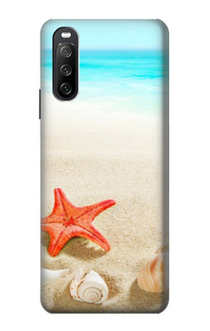 S3212 Coquilles de mer Étoile de mer Plage Etui Coque Housse pour Sony Xperia 10 III Lite