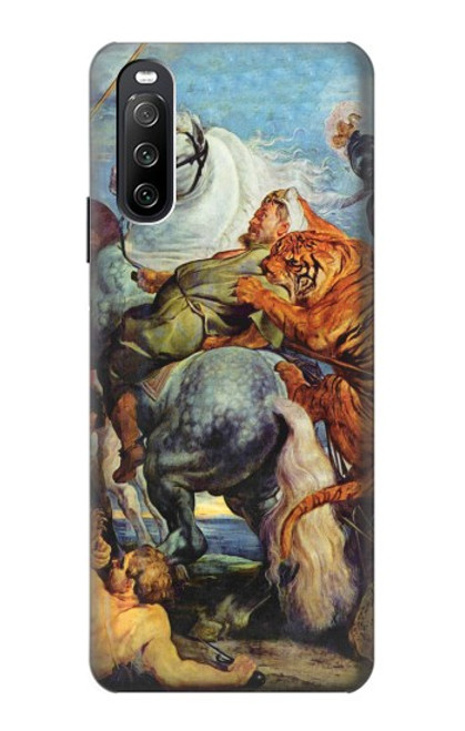 S3331 Peter Paul Rubens Tigre und Lowenjagd Etui Coque Housse pour Sony Xperia 10 III Lite