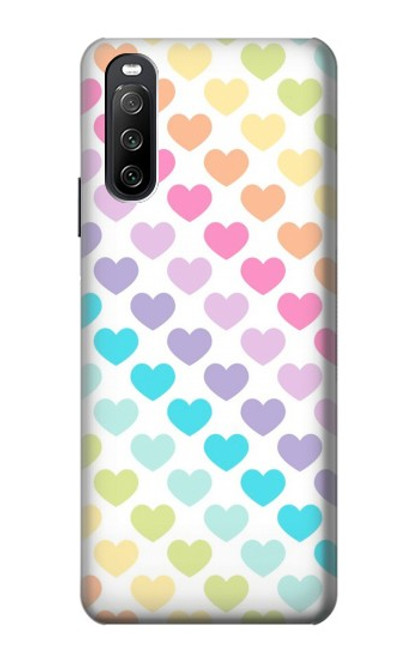 S3499 Motif coloré coeur Etui Coque Housse pour Sony Xperia 10 III Lite