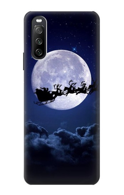 S3508 Noël Père Noël Lune Etui Coque Housse pour Sony Xperia 10 III Lite