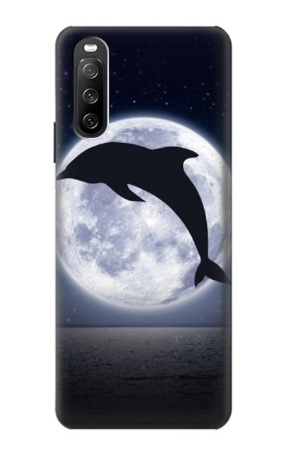 S3510 Dauphin Lune Nuit Etui Coque Housse pour Sony Xperia 10 III Lite