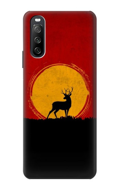 S3513 Coucher de soleil de Deer Etui Coque Housse pour Sony Xperia 10 III Lite