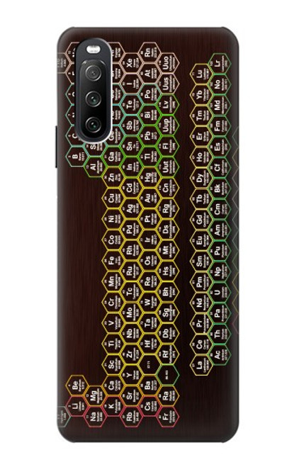 S3544 Néon Honeycomb Tableau périodique Etui Coque Housse pour Sony Xperia 10 III Lite