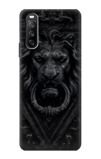 S3619 Lion noir gothique Etui Coque Housse pour Sony Xperia 10 III Lite