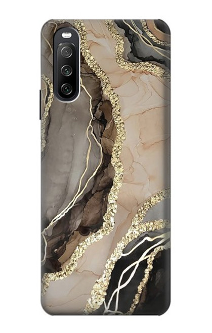 S3700 Imprimé graphique or marbré Etui Coque Housse pour Sony Xperia 10 III Lite