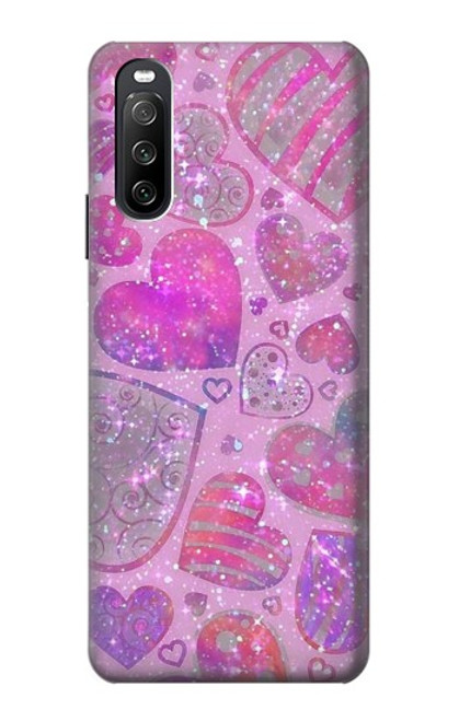 S3710 Coeur d'amour rose Etui Coque Housse pour Sony Xperia 10 III Lite