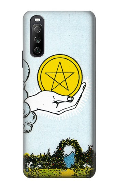 S3722 Carte de tarot Pièces de l'As des Pentacles Etui Coque Housse pour Sony Xperia 10 III Lite