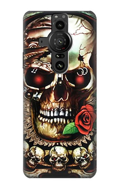 S0753 crâne Wing Etui Coque Housse pour Sony Xperia Pro-I