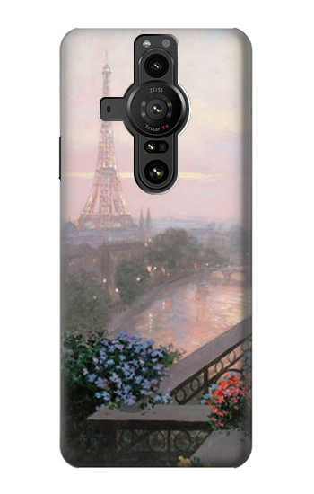 S1443 Terrasse à Paris Eifel Etui Coque Housse pour Sony Xperia Pro-I