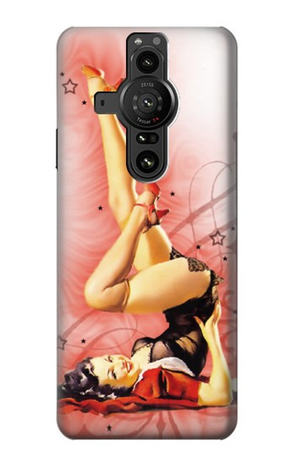 S1669 Afficher Fille Millésime Etui Coque Housse pour Sony Xperia Pro-I