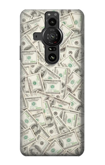 S2077 Billets Dollar argent Etui Coque Housse pour Sony Xperia Pro-I