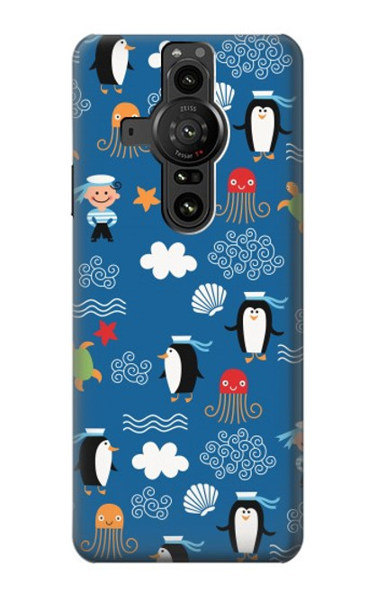 S2572 Motif Marin Penguin Etui Coque Housse pour Sony Xperia Pro-I
