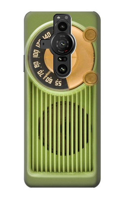 S2656 Radio Vert bakélite millésimé Etui Coque Housse pour Sony Xperia Pro-I