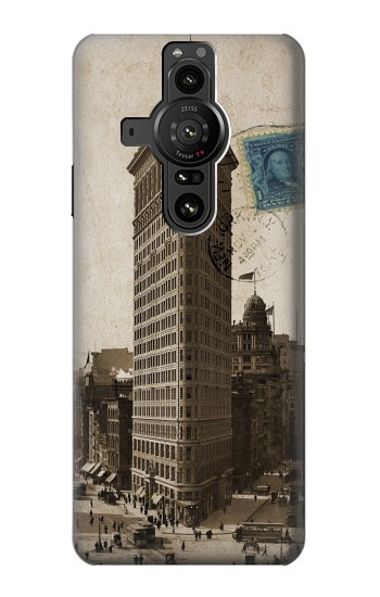 S2832 New York 1903 Flatiron Cartes Postales Bâtiment Etui Coque Housse pour Sony Xperia Pro-I