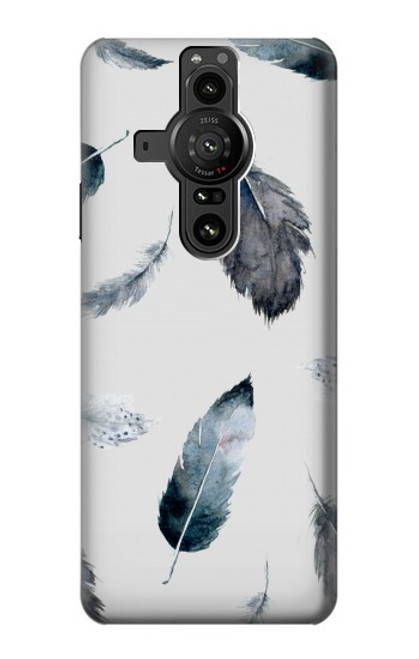 S3085 Motif de peinture Plume Etui Coque Housse pour Sony Xperia Pro-I