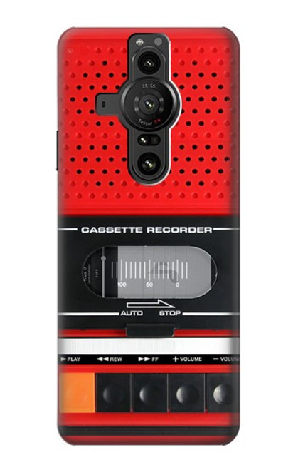 S3204 Rouge Cassette Recorder graphique Etui Coque Housse pour Sony Xperia Pro-I