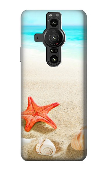 S3212 Coquilles de mer Étoile de mer Plage Etui Coque Housse pour Sony Xperia Pro-I