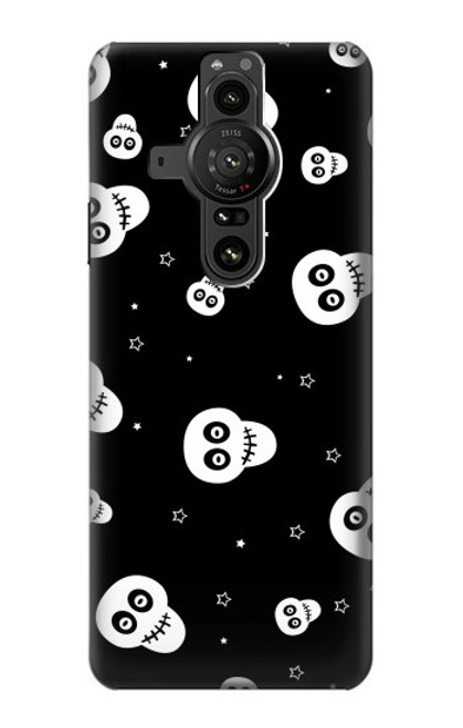 S3261 Sourire Crâne Motif Halloween Etui Coque Housse pour Sony Xperia Pro-I