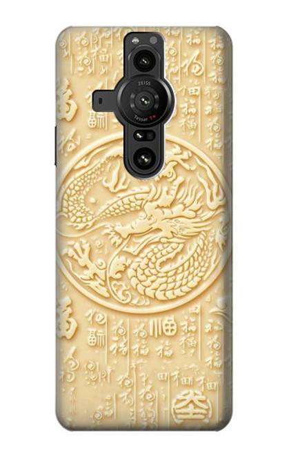 S3288 Peinture blanche du Dragon de Jade Etui Coque Housse pour Sony Xperia Pro-I