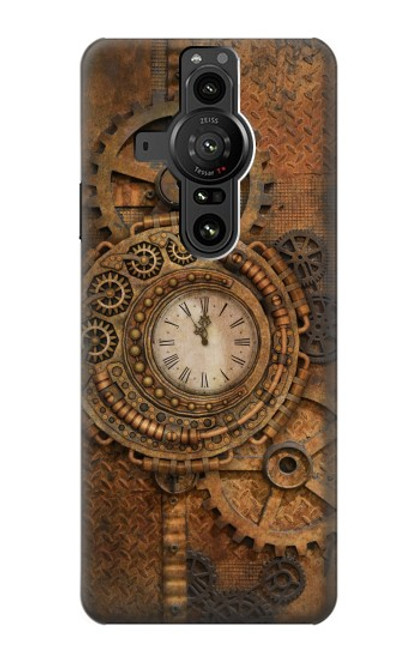 S3401 Horloge vitesse Steampunk Etui Coque Housse pour Sony Xperia Pro-I