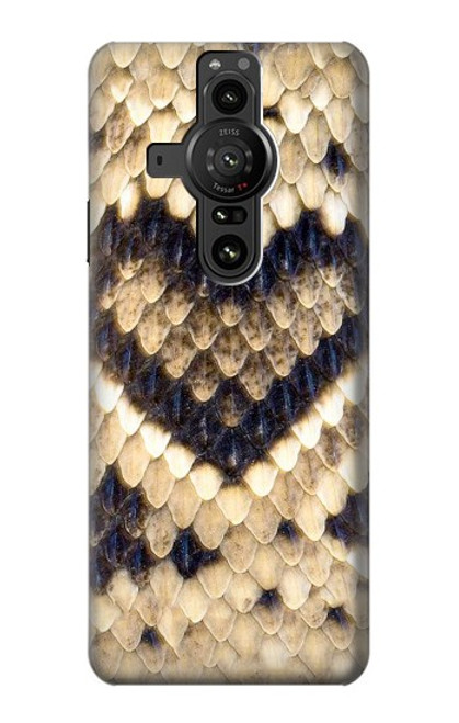 S3417 Diamant Rattle Serpent graphique Imprimer Etui Coque Housse pour Sony Xperia Pro-I