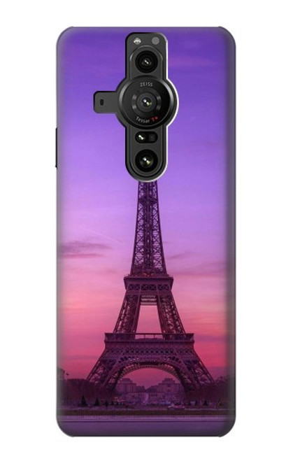 S3447 Paris Eiffel Le coucher du soleil Etui Coque Housse pour Sony Xperia Pro-I