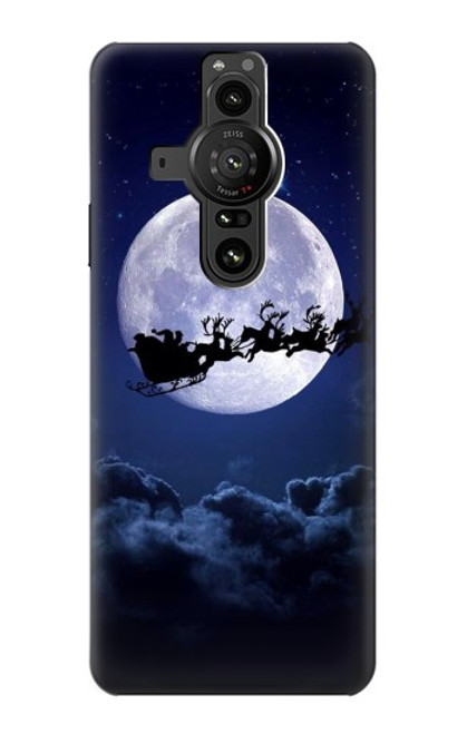 S3508 Noël Père Noël Lune Etui Coque Housse pour Sony Xperia Pro-I
