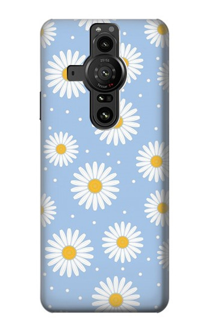 S3681 Motif de fleurs de marguerite Etui Coque Housse pour Sony Xperia Pro-I