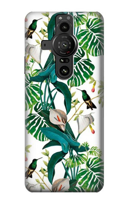 S3697 Oiseaux de la vie des feuilles Etui Coque Housse pour Sony Xperia Pro-I