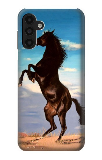S0934 Sauvage Black Horse Etui Coque Housse pour Samsung Galaxy A13 4G