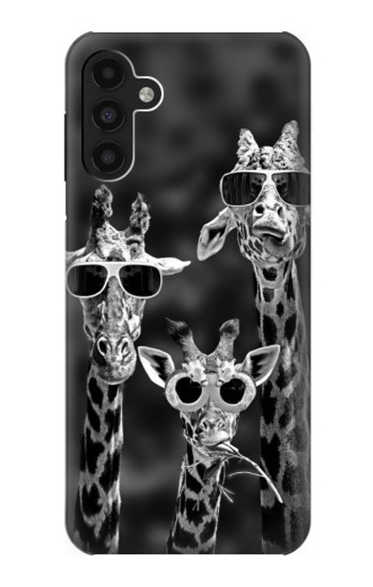 S2327 Girafes avec lunettes de soleil Etui Coque Housse pour Samsung Galaxy A13 4G