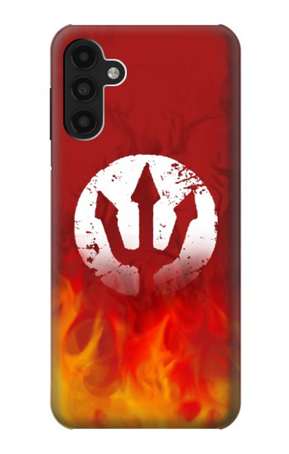 S2803 Feu Rouge Diable Lance Symbole Etui Coque Housse pour Samsung Galaxy A13 4G