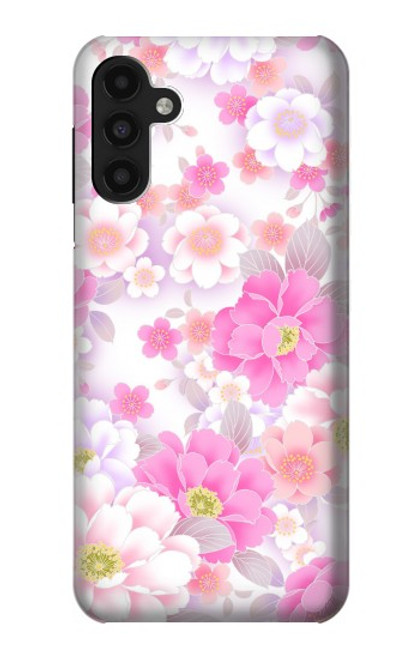 S3036 Flore de fleur rose douce Etui Coque Housse pour Samsung Galaxy A13 4G