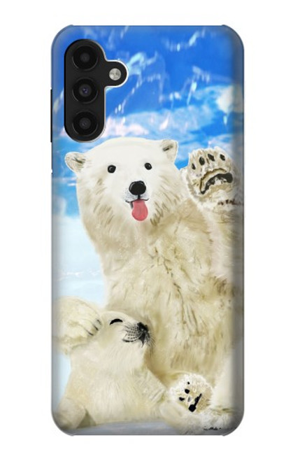 S3794 Ours polaire arctique amoureux de la peinture de phoque Etui Coque Housse pour Samsung Galaxy A13 4G