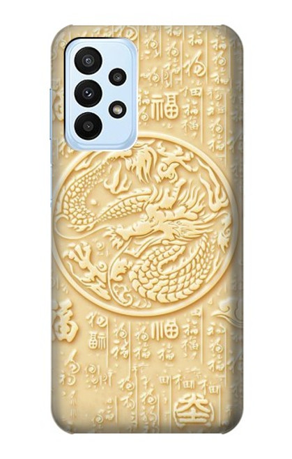 S3288 Peinture blanche du Dragon de Jade Etui Coque Housse pour Samsung Galaxy A23