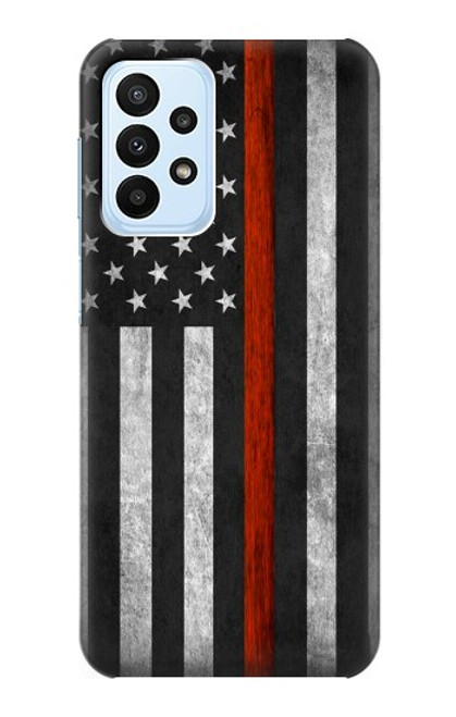 S3472 sapeur pompier Rouge mince ligne Drapeau Etui Coque Housse pour Samsung Galaxy A23