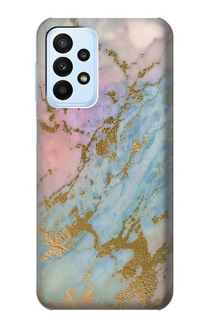 S3717 Imprimé graphique en marbre bleu pastel or rose Etui Coque Housse pour Samsung Galaxy A23