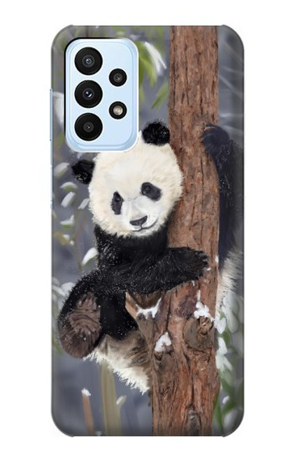 S3793 Peinture de neige mignon bébé panda Etui Coque Housse pour Samsung Galaxy A23