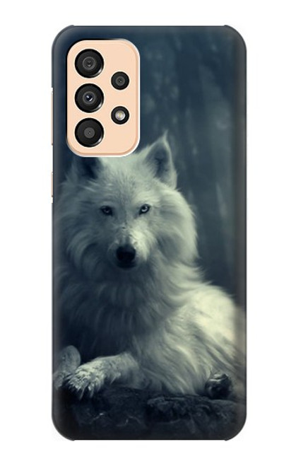 S1516 Loup blanc Etui Coque Housse pour Samsung Galaxy A33 5G