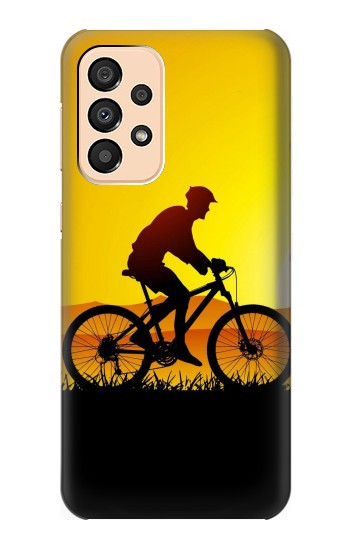S2385 Vélo Vélo Coucher de soleil Etui Coque Housse pour Samsung Galaxy A33 5G
