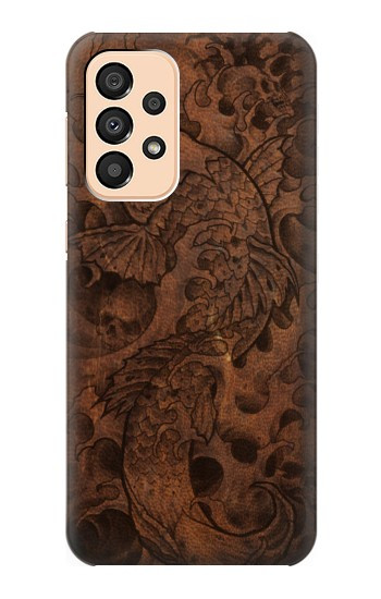 S3405 Graphique poisson Tatouage cuir Imprimer Etui Coque Housse pour Samsung Galaxy A33 5G