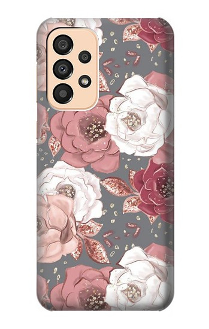 S3716 Motif floral rose Etui Coque Housse pour Samsung Galaxy A33 5G